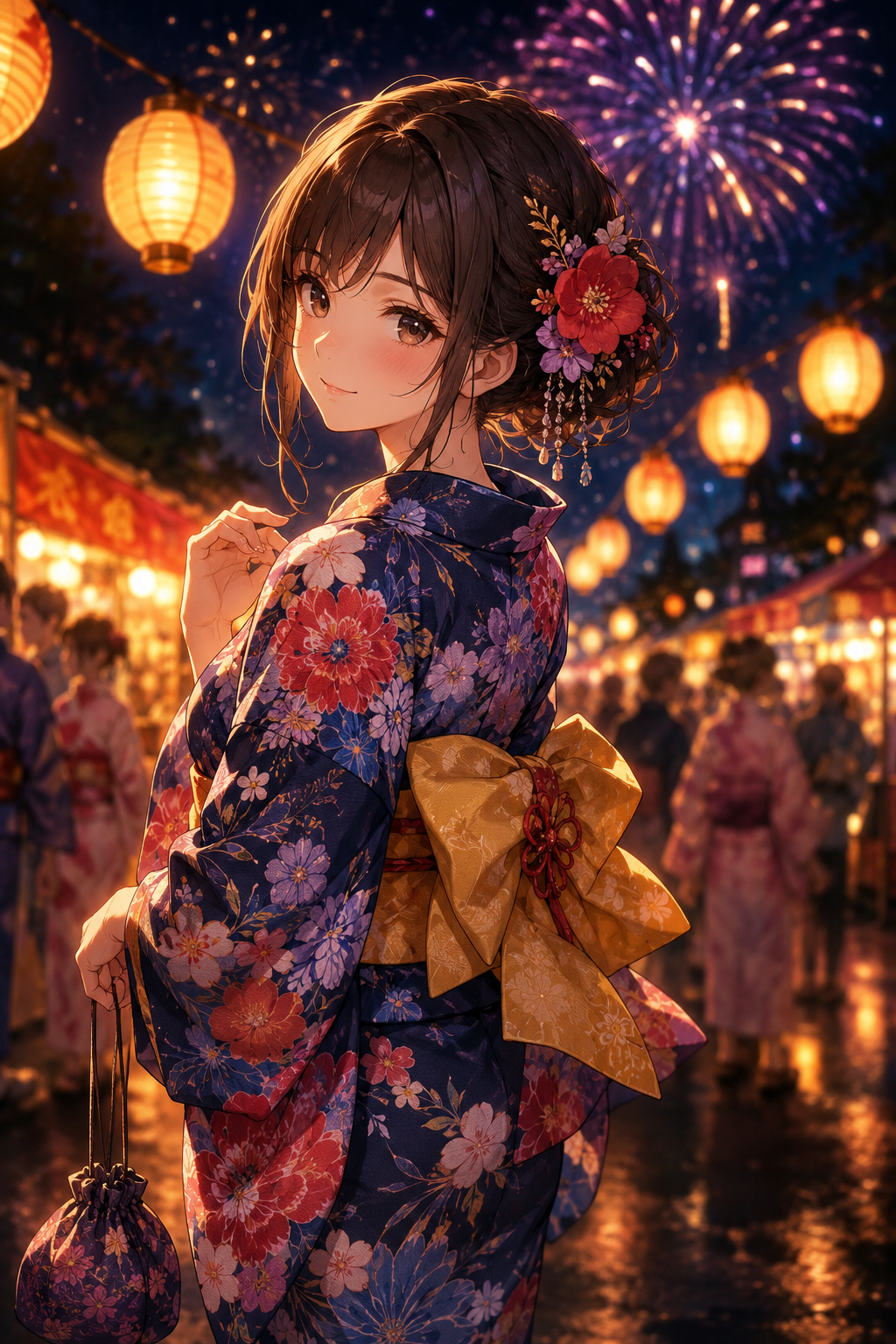 夜市浴衣少女_Anime Festival Yukata Portrait